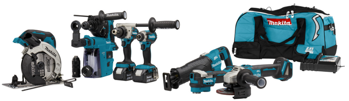 Makita 18V gereedschapset (2 x 5,0 Ah accu)